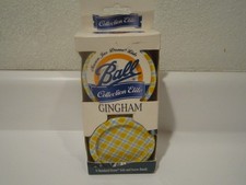 Vintage Ball Collection Elite Gingham Mason Jar Dome Lids Set Of 6 New in Box