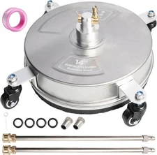 NEW 14" Pressure Washer Surface Cleaner, Stainless Steel, with 4 Wheels
