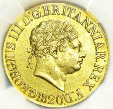 KING GEORGE THE III 1820 GOLD SOVEREIGN AU53