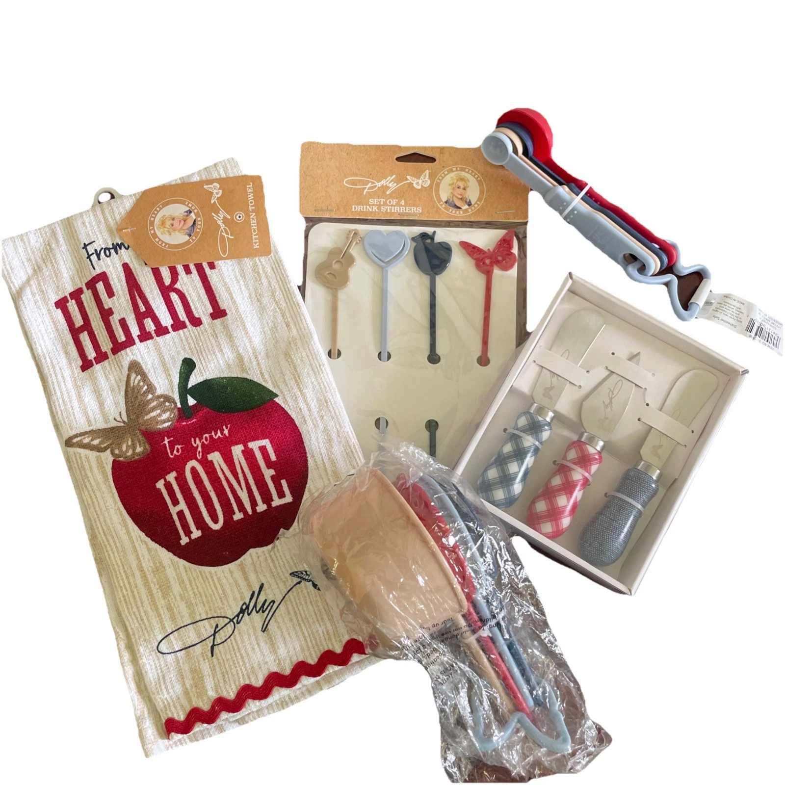 Dolly Parton Universal Measuring Cups & Spoons Towel Drink Stirs Cheese Spread