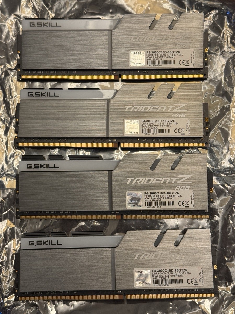 メモリー G.SKILL TRIDENT Z DDR4-3000 32GB (8GBx4) G. Skill Trident Z RGB 32GB DDR4-3000 Desktop Memory Kit 4X 8GB | eBay