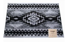 Wrangler Gray Black Bathroom Rug Mat - 20x31 - No Skid Backing - Aztec NEW