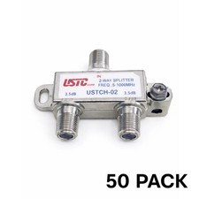 50 Pack USTC H-02 2 Way Coax Cable Splitter 5-1000MHz RG6 F-Type 3.5dB CATV TV