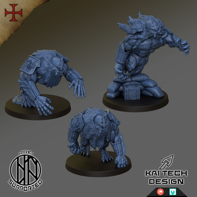 Feral Beasts   Sultanate Miniaturen Proxy Grimdark Trench Warfare 3D | Tabletop