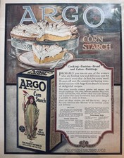 Antique Argo Corn Starch Colorful Advertiseme...