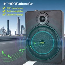 Hikity 10 ZOLL Aktiv Subwoofer 600 Watt Bass +Verstärker+Kabelset Auto Aktivsub