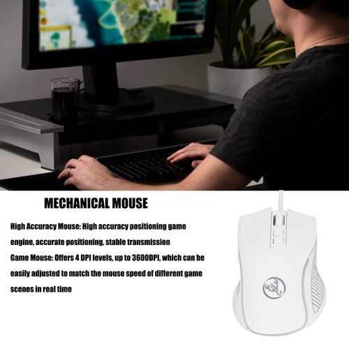 Mechanical Mouse Colorful Shine Adjustable 3600dpi RGB Ergonomic Wired Game - Picture 2 of 23