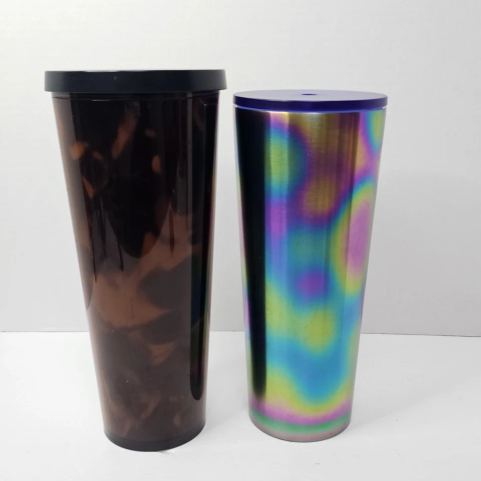 Juego de 2 Vasos Starbucks Venti Mocha Remolino y Pulido de Aceite, 1 Nuevo Acero Inoxidable Foto 3 de 4