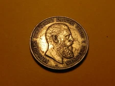 Coin Silver Prussia 2 MARK 1888 Kaiser Friedrich nswleipzig (mounted)