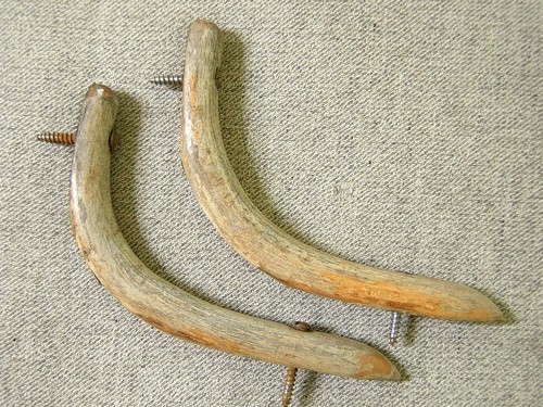 Pair (2) of Antique Oak Chair Braces Hip Huggers; Replacement Parts