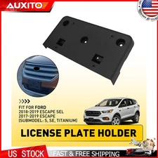 For 2017-19 Ford Escape Titanium Front License Plate Frame Holder Bracket Black