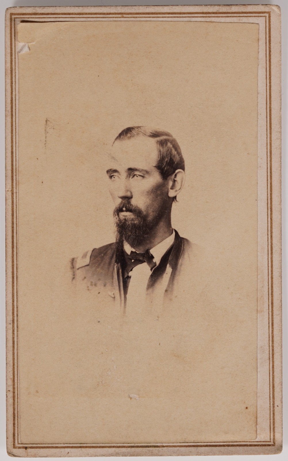 ANTIQUE CDV 1860s UNION FIRST LIEUTENANT CIVIL WAR SOLDIER IN UNIFORM TAX STAMP