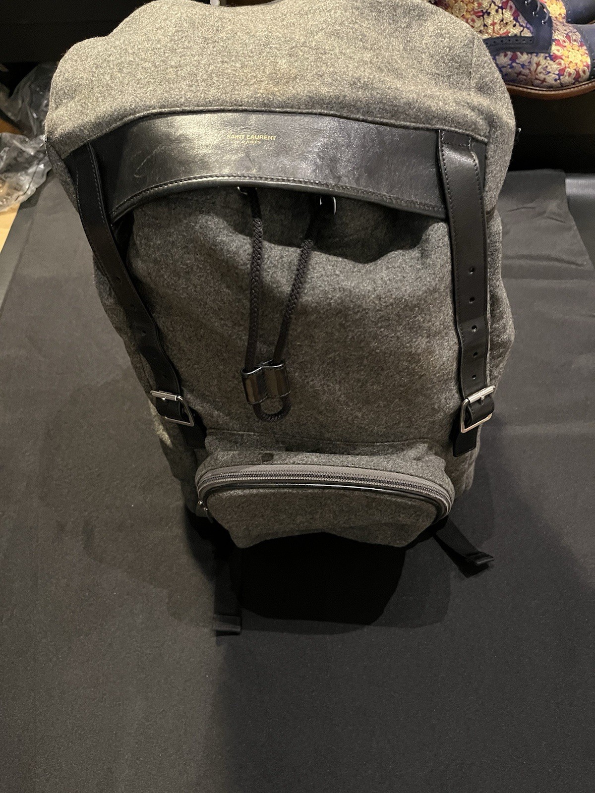 RARO ZAINO GRANDE SAINT LAURENT LANA E PELLE YSL BORSA UNICA TUTTO AUTENTICO