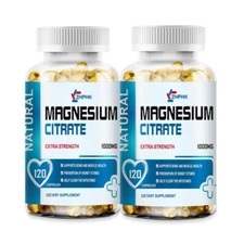 2 Packs, Magnesium Citrate, 1000 mg, 240 Capsules (2x120) Muscle & Bone Health