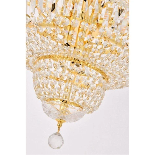 Elegant Lighting Tranquil 12-Light Crystal & Steel Chandelier in Gold - Picture 7 of 9