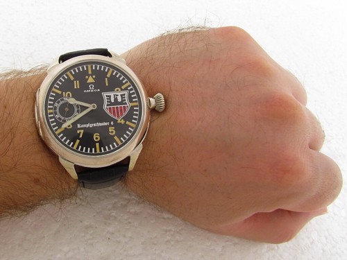 Omega Laco Aviator Kampfgeschwader 6 Luftwaffe WWII Vintage Swiss Silver Watch - Picture 2 of 17