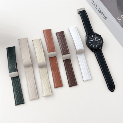 Magnetic Buckle Leather Wrist Band Strap for Samsung Galaxy Watch 3 45mm 46mm S3