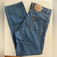 VINTAGE ORANGE TAB 509 LEVIS men's denim jeans 34'' 34'' made in USA zip fly