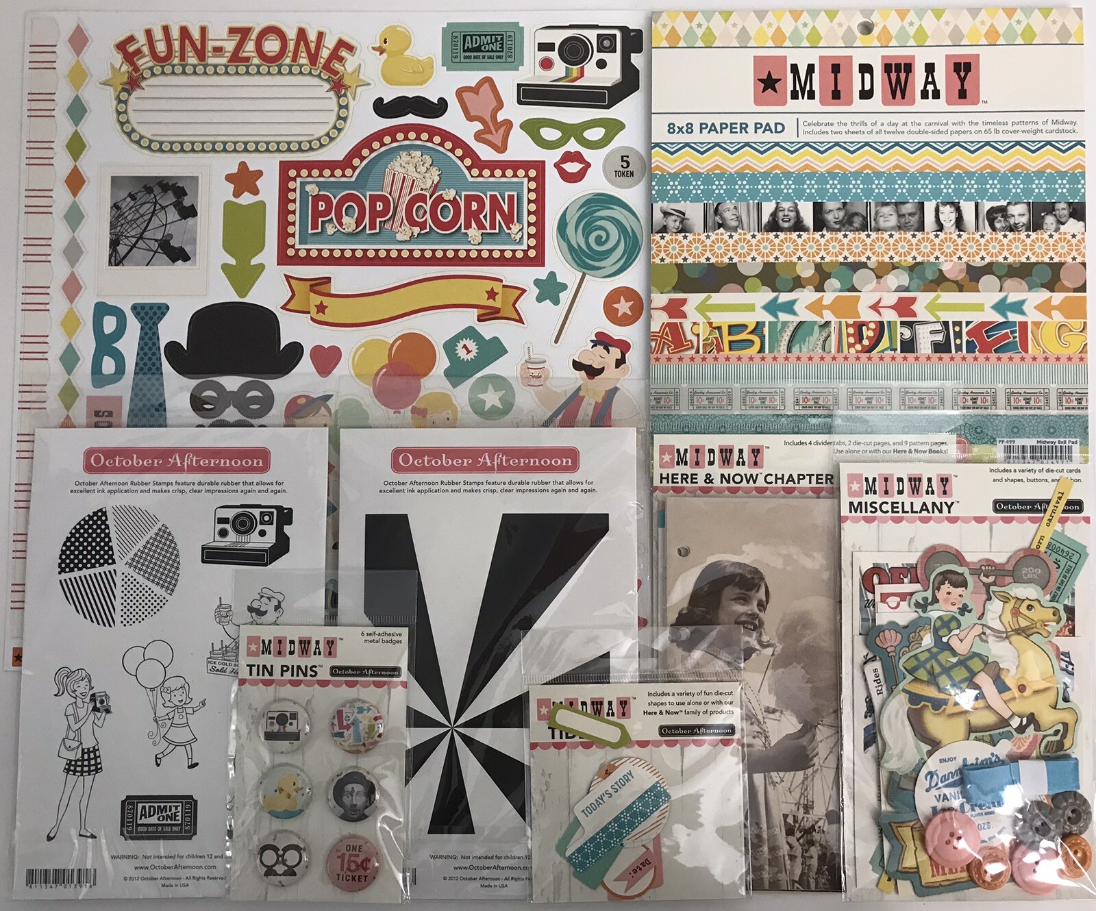 October Afternoon Midway Scrapbook Collection Lot *Read*