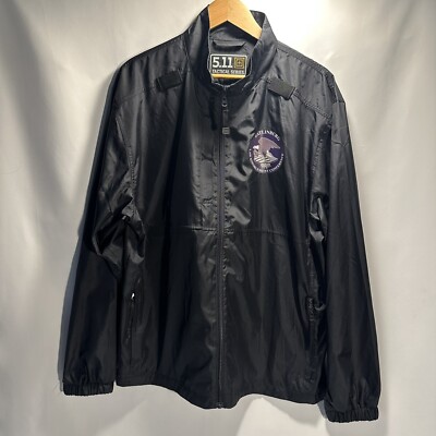 TACTICAL Series Mens Large Packable Jacket BLACK Full Zip 48035 Windbreaker