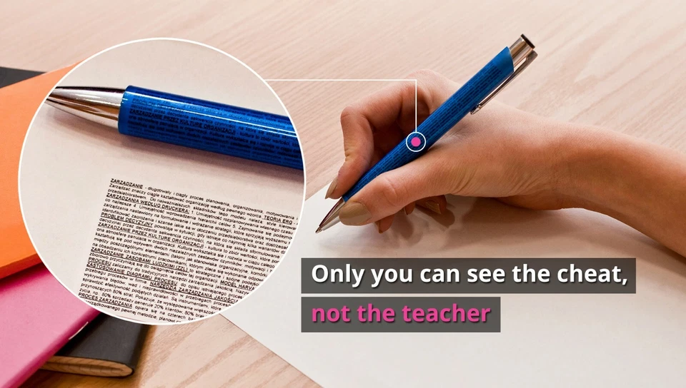 CHEAT PEN Spicker Kuli, Stift Cheating Pen für Prüfungen Tests FORBIDDEN PEN® - Bild 2 von 4