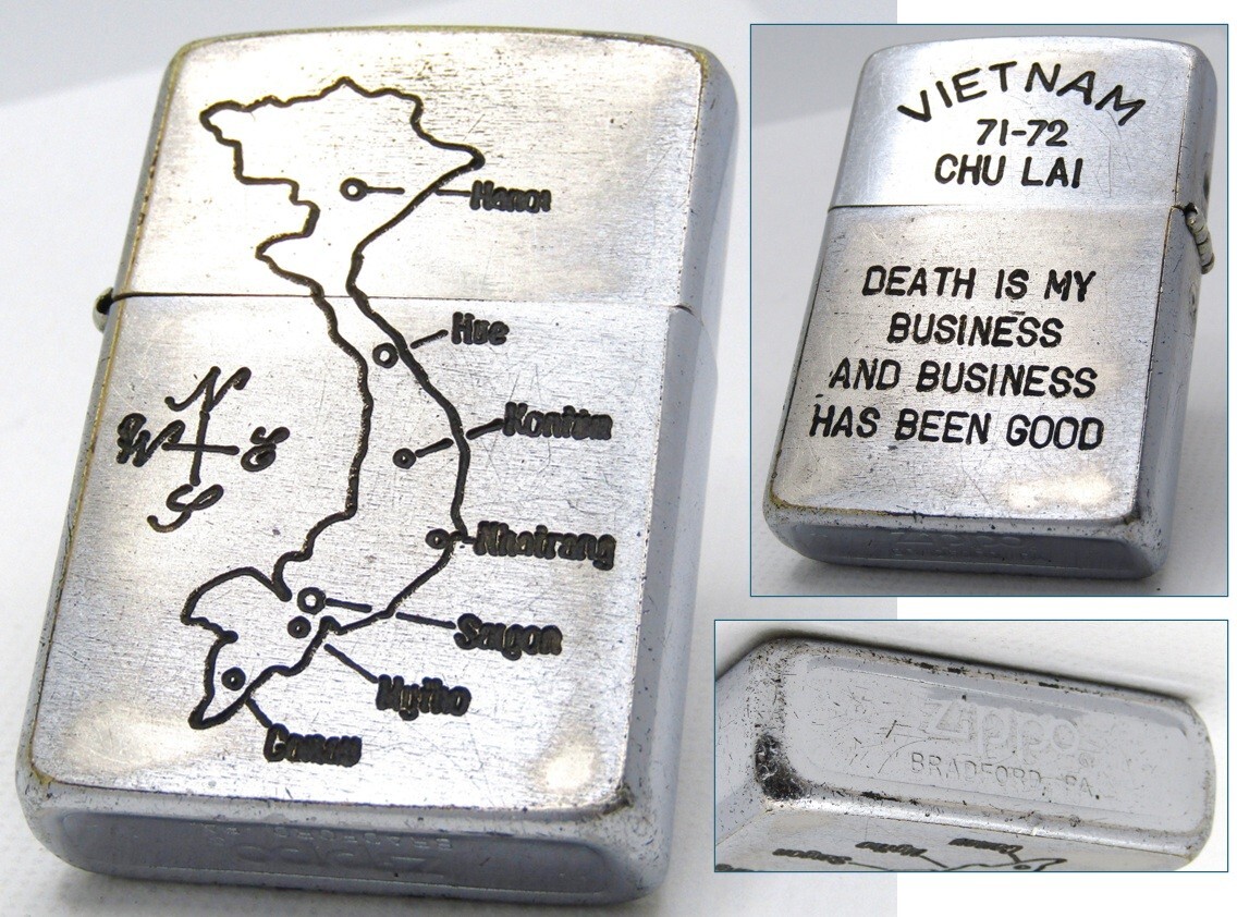 VINTAGE VIETNAM ZIPPO LIGHTERS CHU LAI