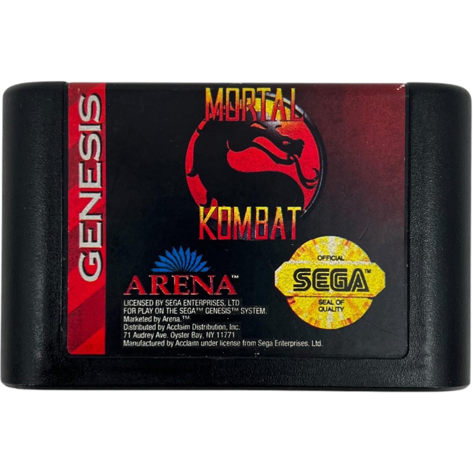 Sega Genesis Mortal Kombat Game Cartridge 16-Bit