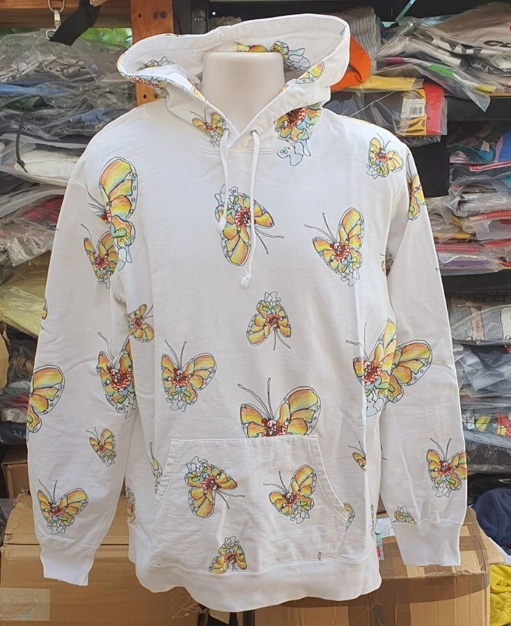SS16 Supreme Gonz Schmetterling Über Weiß Kapuzenpulli Größe XL Kapuze