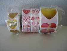  4 Rolls Heart Stickers 3400 pc Various Designs NEW Valentines Wedding Love