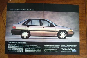 vintage 1990 1991 1992 Ford Escort wagon GT LX-E LX hatchback magazine ad parts