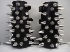  LEATHER UNISEX BULLDOG GAUNTLETS.DEATH METAL... (MDLG0042).....DEICIDE'S