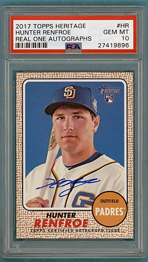 2017 Topps Heritage Hunter Renfroe RC Real One Autographs Auto #HR PSA 10!