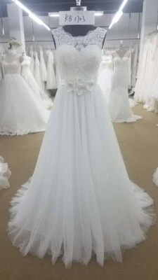 Einzelstück I HBH Brautmode Brautkleid leicht A-Linie mit Spitze bestickt Gr.42 - Bild 1 von 4