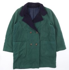 Murray Brothers Womens Green Overcoat Coat Size 18 Button
