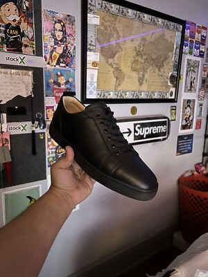 Christian Louboutin Louis Junior Flat Calf Black Sneakers 11USA