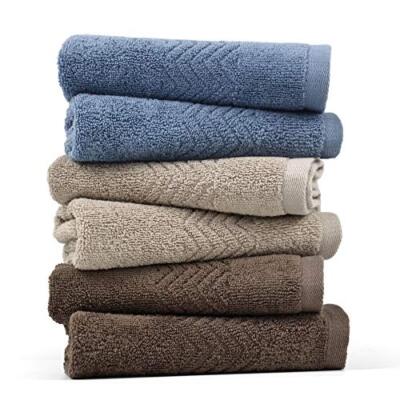 Cotton Washcloths Bath Wash Cloth Set 13 x 13 Inches 6-Pack Face Cloths with ...