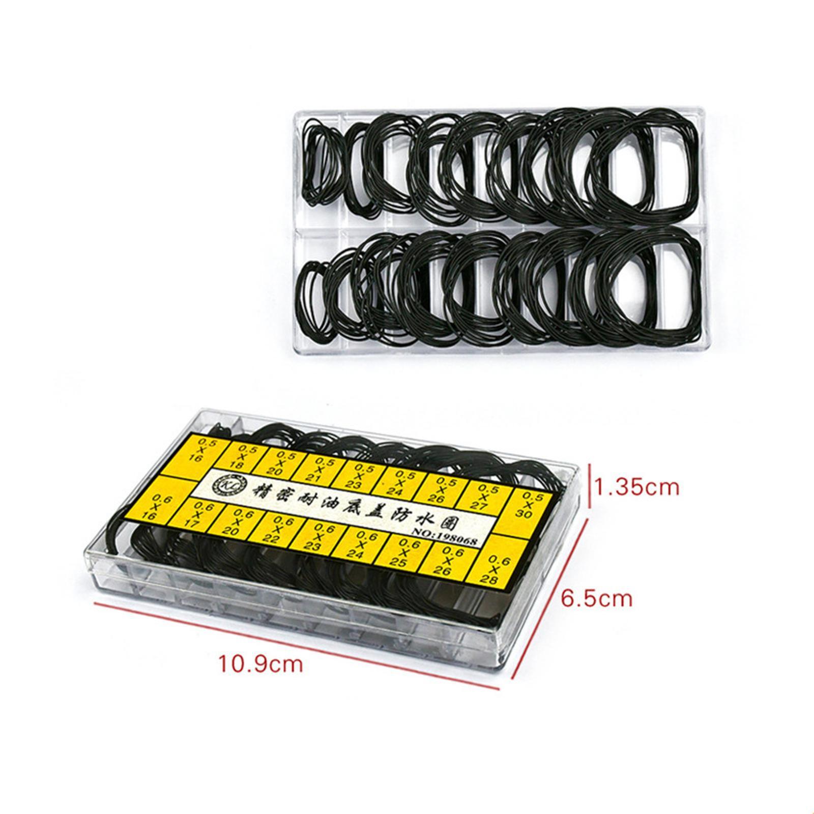 200x 0.5&0.6mm Assorted Waterproof Watch Case ORing Rubber Gasket