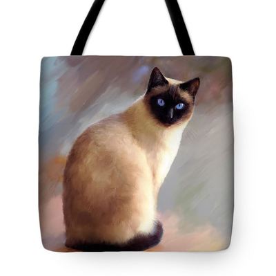 Tote bag All over print Cat 613 siamese digital art L.Dumas