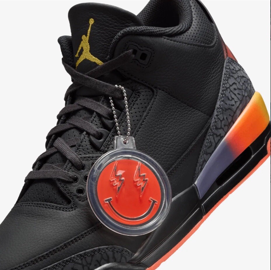 Jordan 3 Retro J Balvin Rio Black Solar UK9 image 8