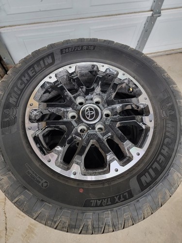 2022 Toyota TRD Tundra black rims oem 6x5.5 wheels Michelin tires 275 ...