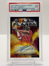 2024 Topps Chrome Cosmic Michael Harris II Solar Flare Auto Black 6/10 PSA 9