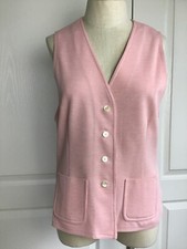 Vintage Personal Leslie Fay women  s pink vest with pockets W Drawstring Back 14