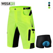 WOSAWE Pantaloncini da ciclismo larghi MTB pantaloni imbottiti vita regolabile