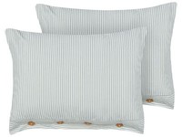 Dekokissen 2Er Set GrüN / Weiß Gestreift 40 X 60 Cm Mit KnöPfen Sebrine