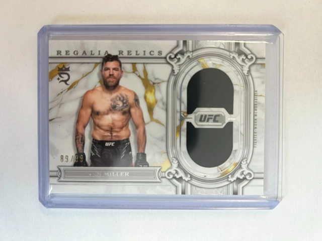 96 TOPPS UFC ROYALTY 2024 JIM MILLER  REGALIA RELIC 89/99.