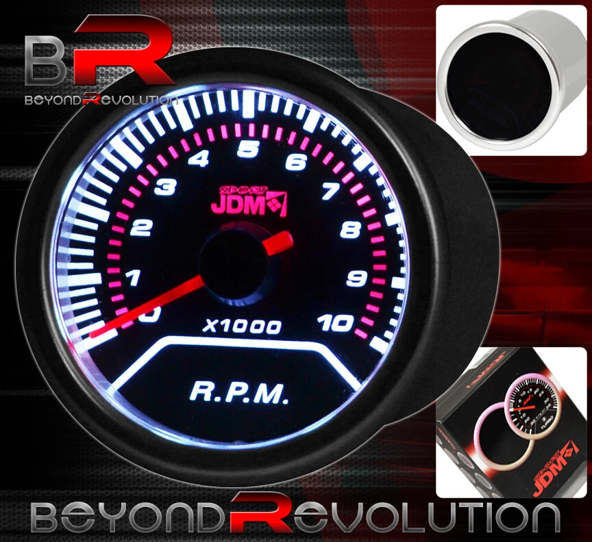 Tacómetro con soporte de cápsula de carbono doble de 52 mm medidor de relación dial LED brillante Foto 2 de 3