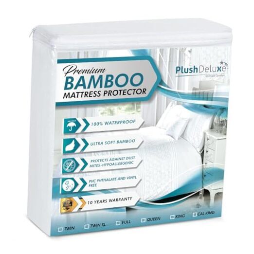 Premium Bamboo Mattress Protector – King Size, Waterproof, & King 76