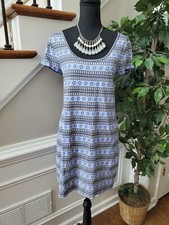 Gap Women Multicolor 100%Cotton ScoopNeck ShortSleeve Casual Knee Length Dress M
