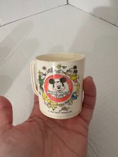 Three Vintage Disney Mickey Mouse Club Plastic Teacups 1950s - 2.4" Tall