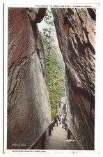 ANTQ Stairway to Needles Eye, Chimney Rock, North Carolina Postcard